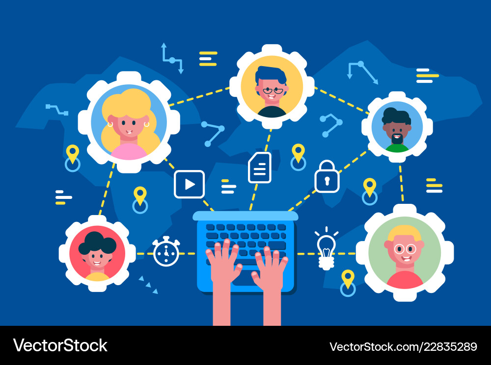 Building and sustaining effective team development Building and sustaining effective team development vector image