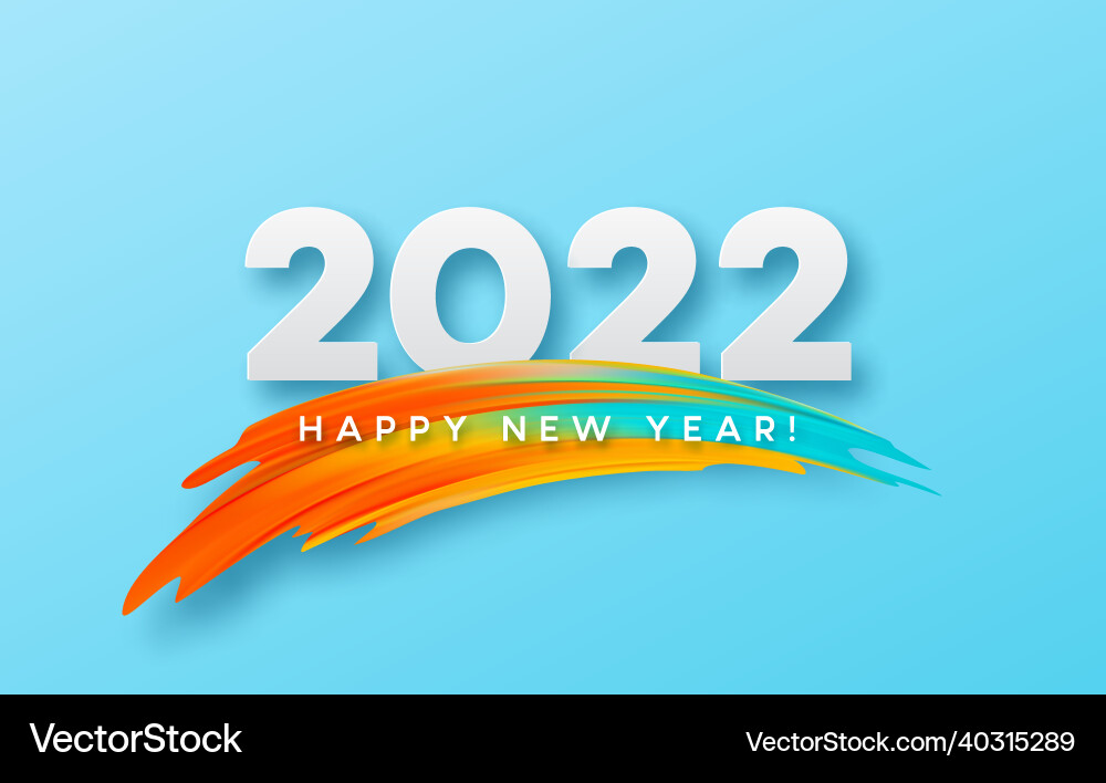 Calendar header 2022 number on colorful abstract Calendar header 2022 number on colorful abstract vector image