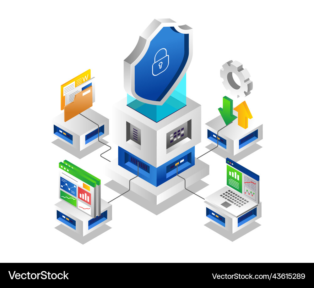 Data security technology cloud server network Data security technology cloud server network Vector Image