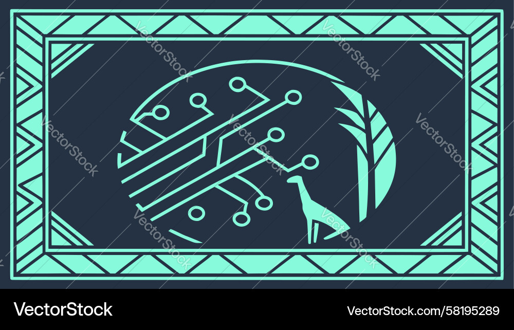 Digital Arrow Pointer Circuit Vector Image