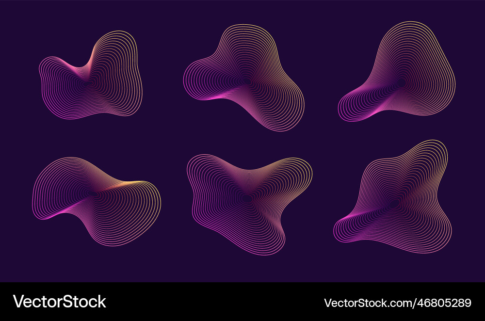 Dynamic amorphous shapes abstract fluid forms Vector Image