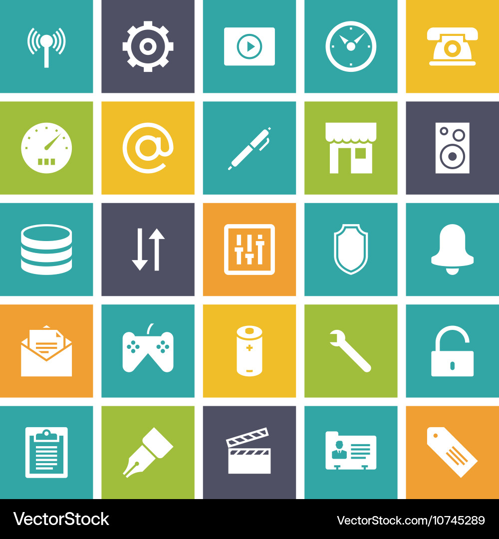 Flat design icons for user interface vector image