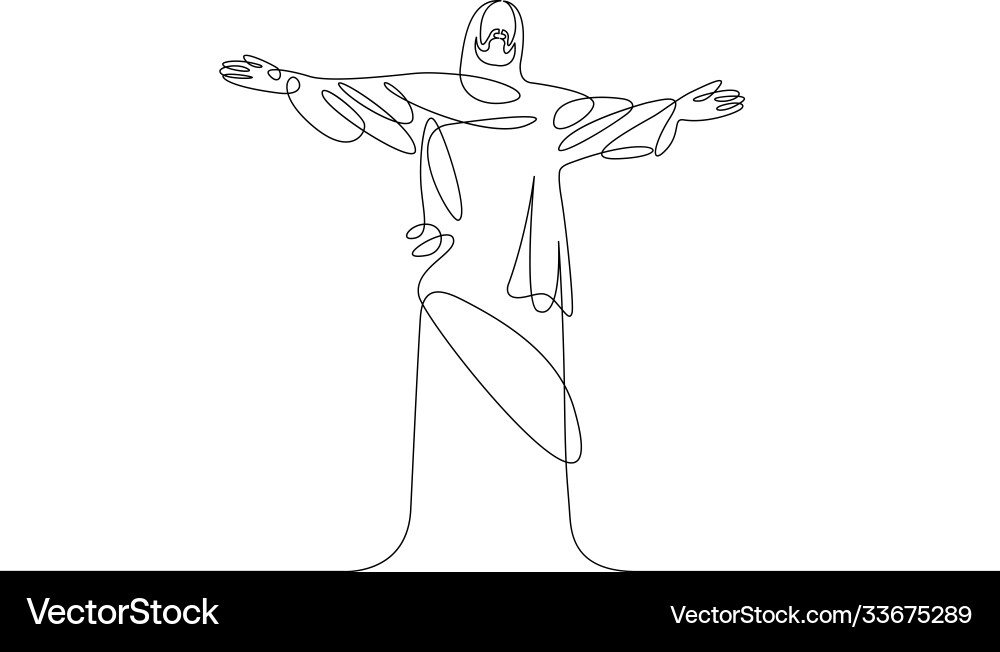 Jesus one line vector image