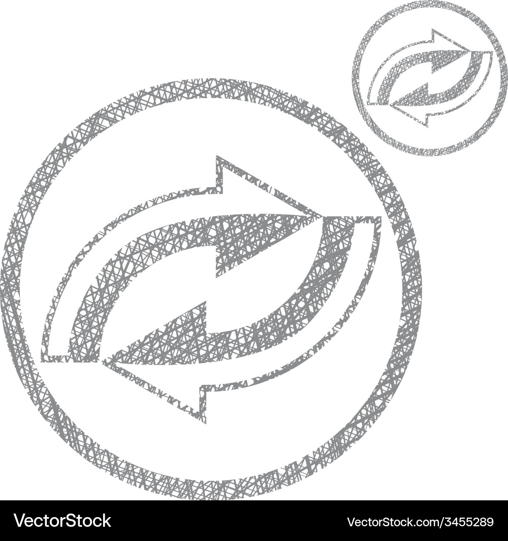 Loop arrows conceptual symbol simple single color Vector Image