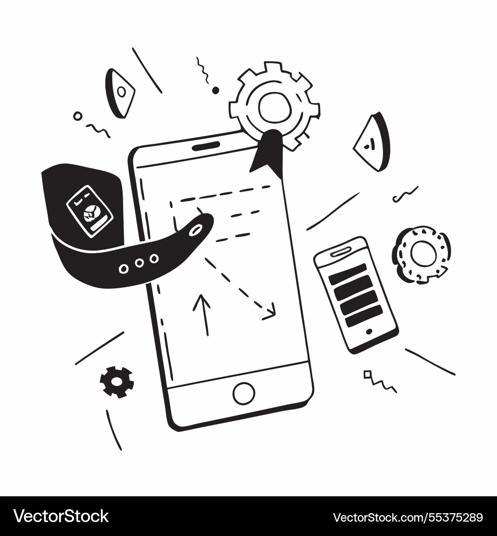 Mobile phone with holographic ai qa and audit Vector Image