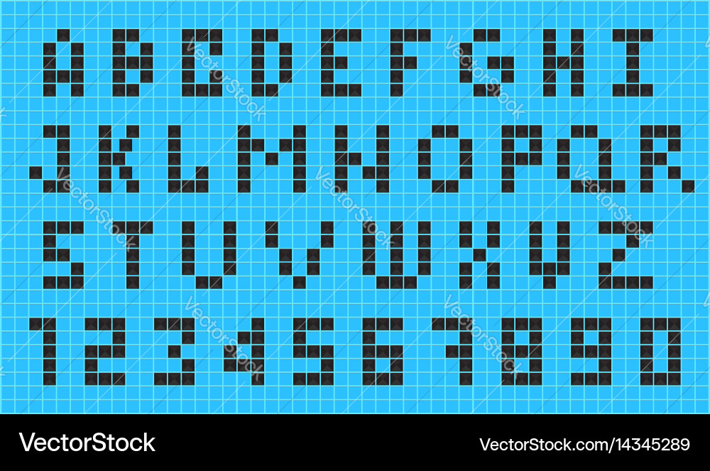 Old video game pixel font vector image