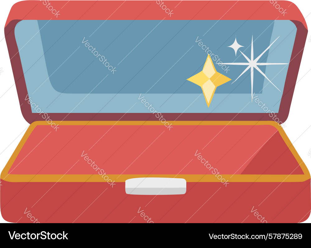 Open empty briefcase with sparkle effect Vector Image