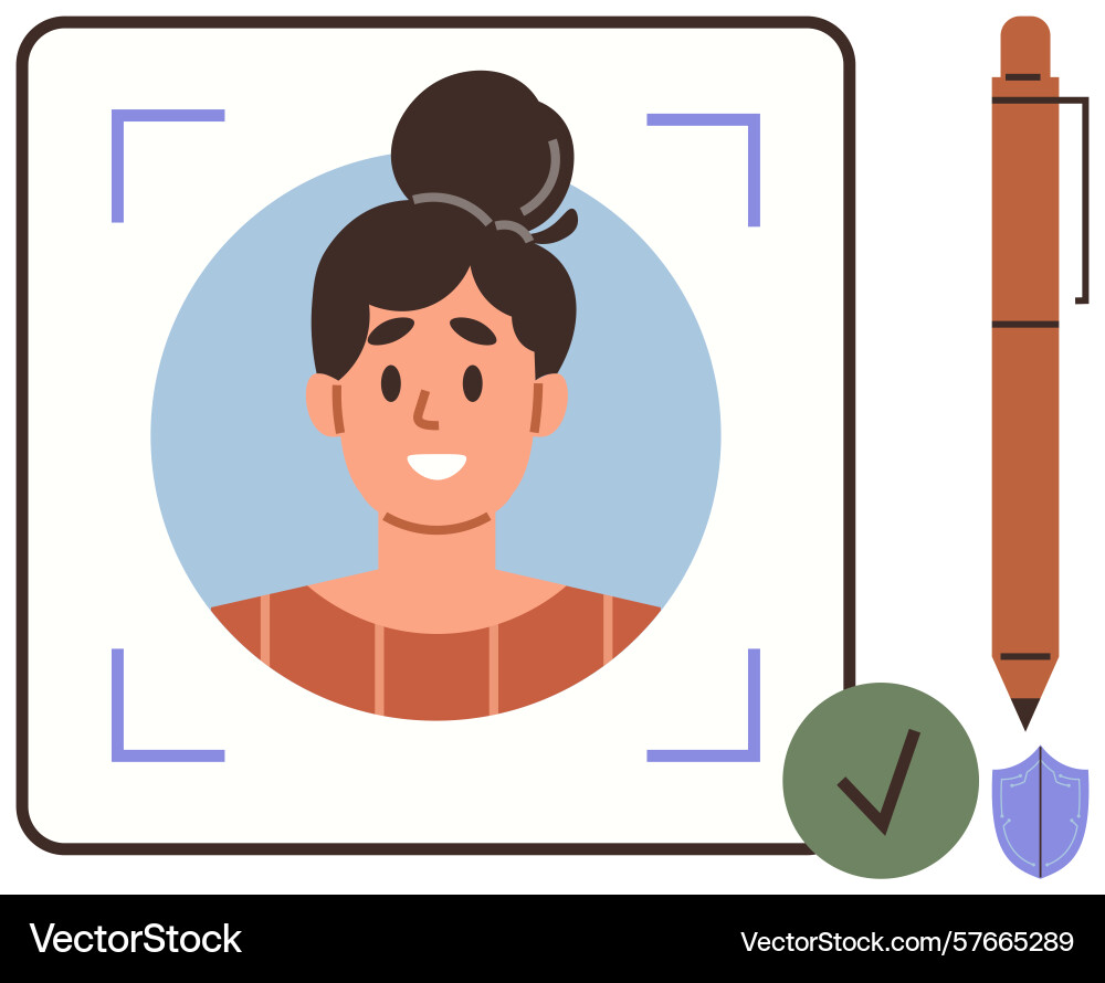 Profile picture with identity verification Profile picture with identity verification Vector Image