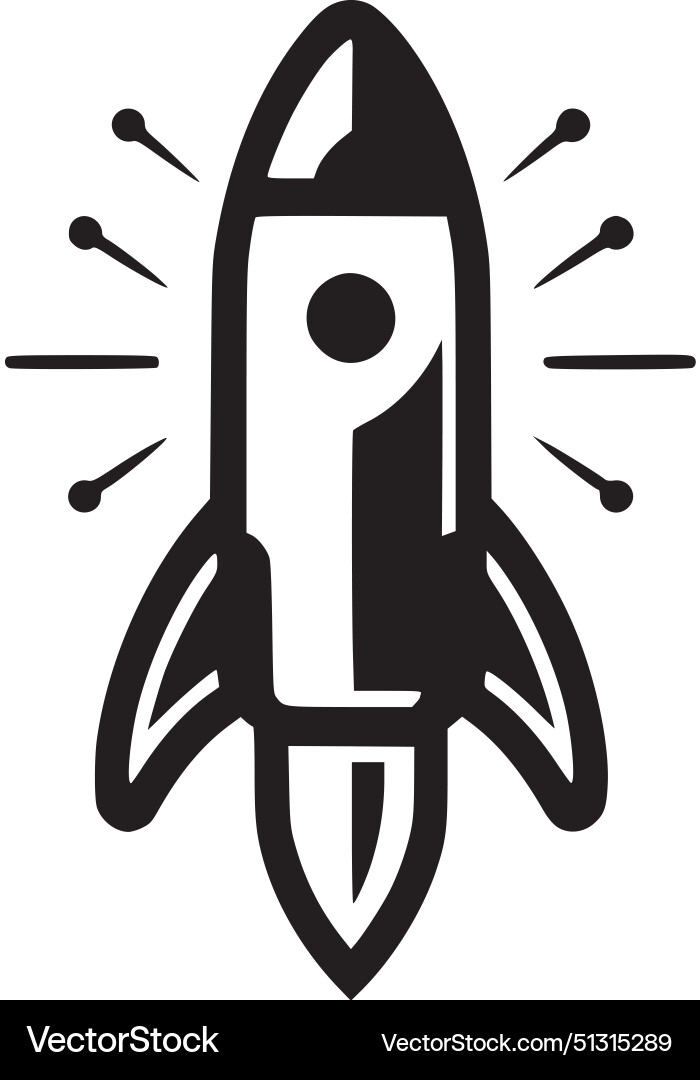 Rocket - minimalist and flat logo Vector Image