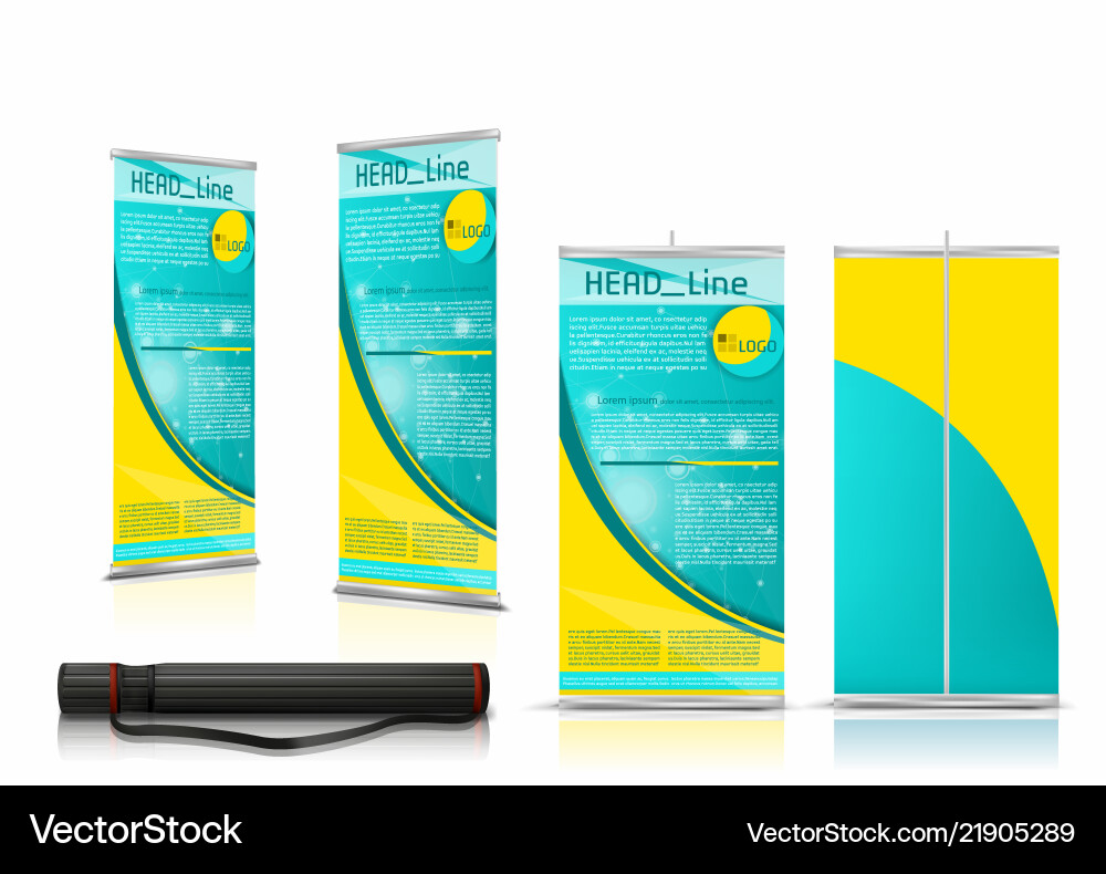 Set von Roll-up-Banner mit bereitem Design Set von Roll-up-Banner mit bereitem Design vektorbild