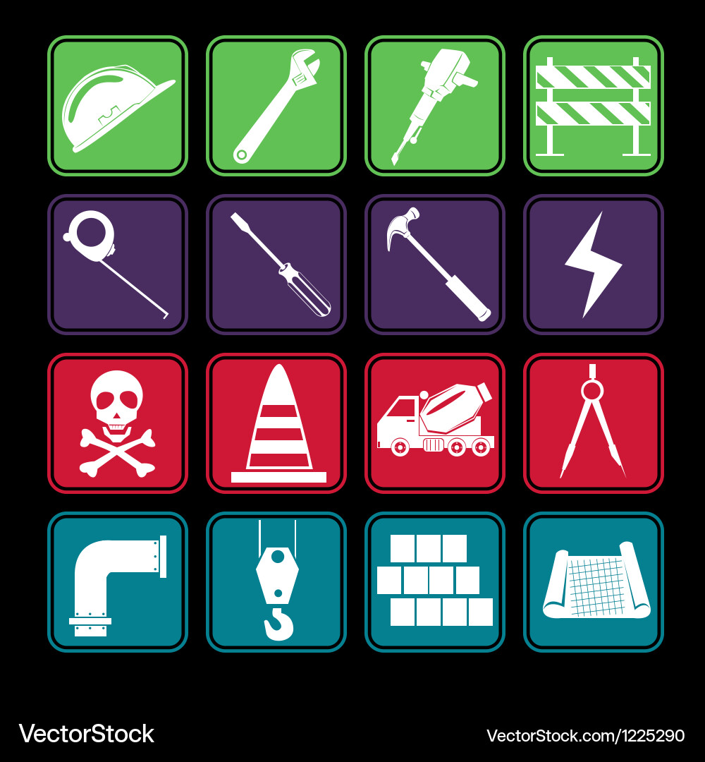Bau Icon Set Vektorbild
