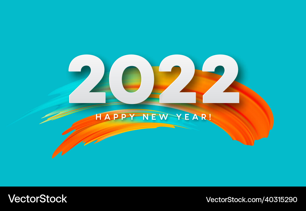 Calendar header 2022 number on colorful abstract Calendar header 2022 number on colorful abstract vector image