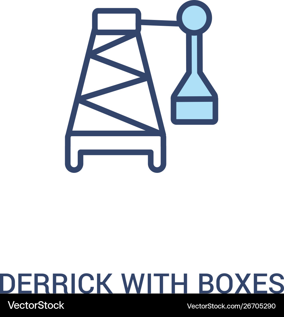 Derrick with boxes concept 2 colored icon simple Vector Image