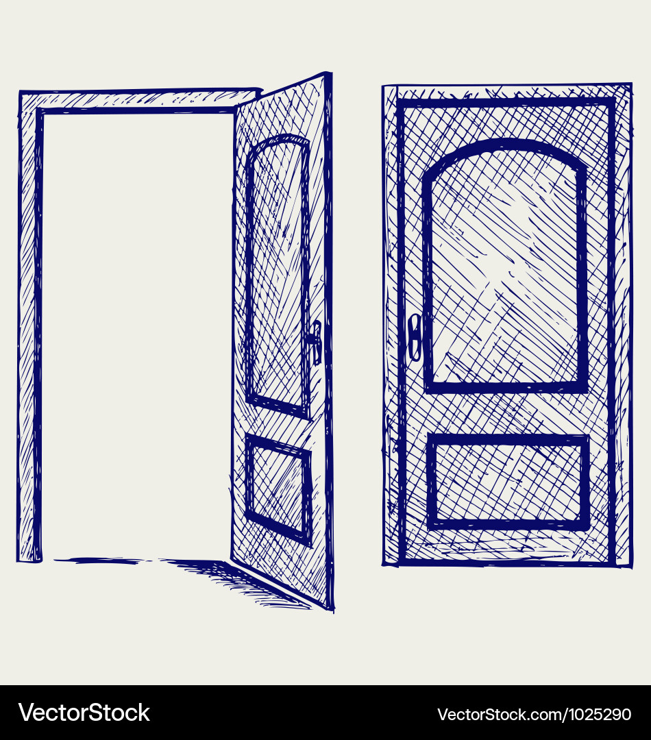 Door drawing open Vector Images \u0026 Graphics for Commercial Use | VectorStock, image size:950x1080