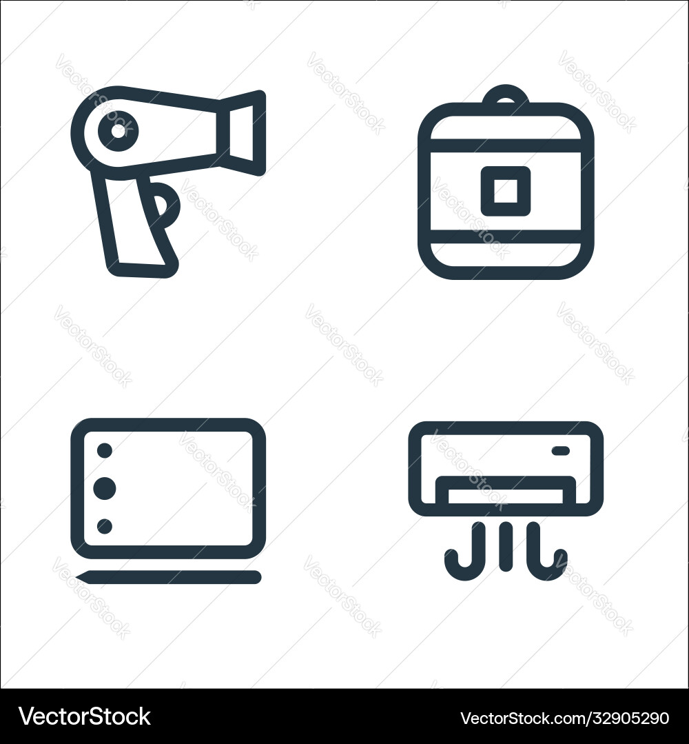 Electronic and device line icons linear set Vector Image