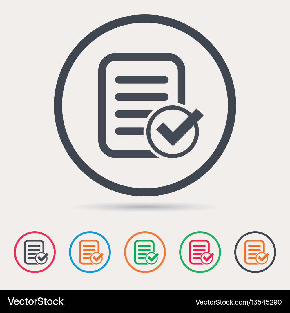File selected icon document page with check Vector Image