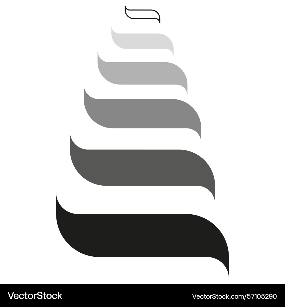 Layered curve shapes abstract ribbon elements Layered curve shapes abstract ribbon elements vector image