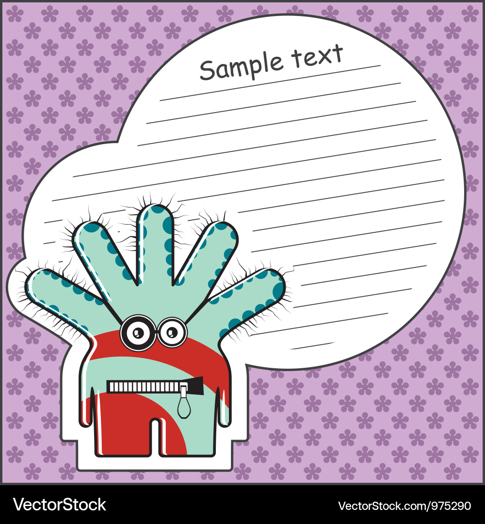 Monster with message cloud Vector Image