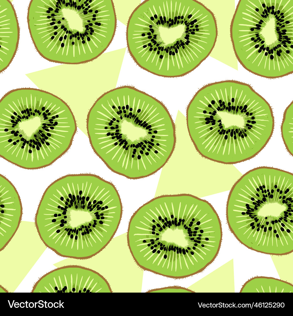 Summer fruit kiwi slice seamless pattern Vector Image