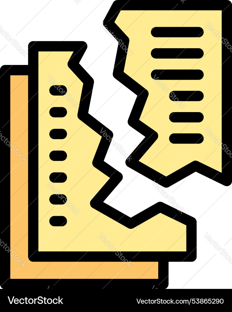 Torn document representing data loss concept Torn document representing data loss concept vector image