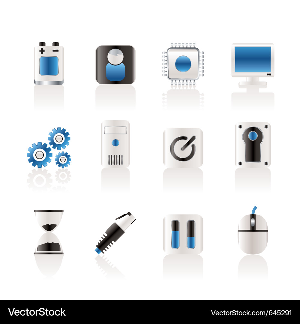 Computer and mobile phone elements icon Vector Image