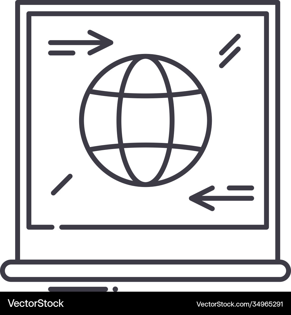Data exchange icon linear isolated Data exchange icon linear isolated Vector Image