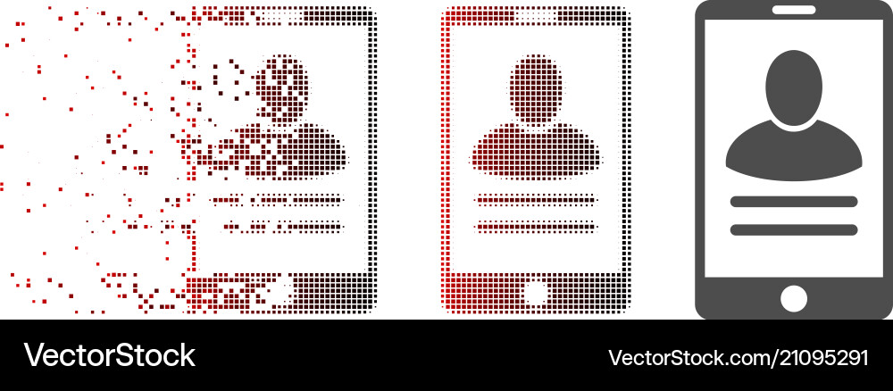 Fractured pixel halftone mobile user properties Fractured pixel halftone mobile user properties Vector Image