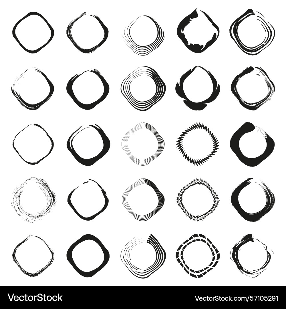 Geometric symbol set circular square shape Geometric symbol set circular square shape vector image