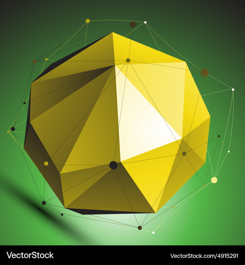 Gold abstract spherical object with lines mesh Vector Image
