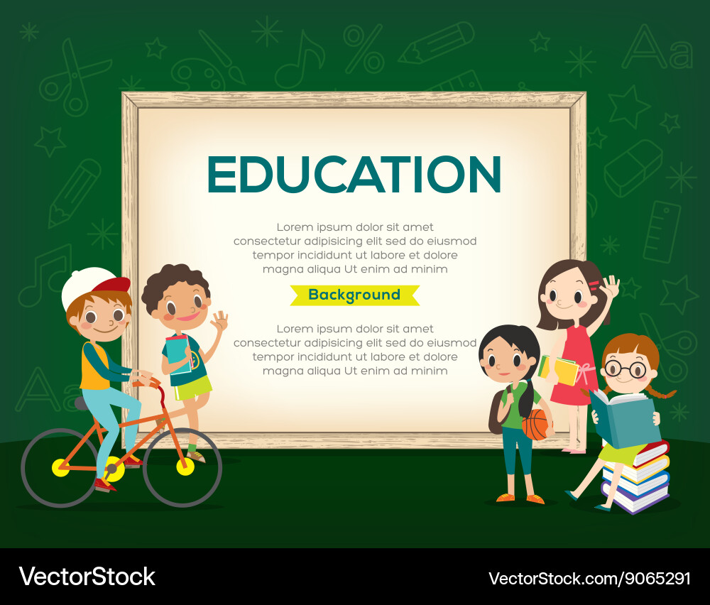 Kids Education Background - Celebration Vector Image
