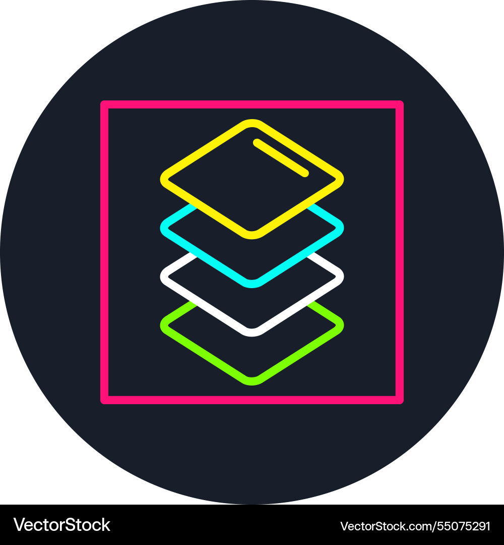 Layers line multi color icon Vector Image