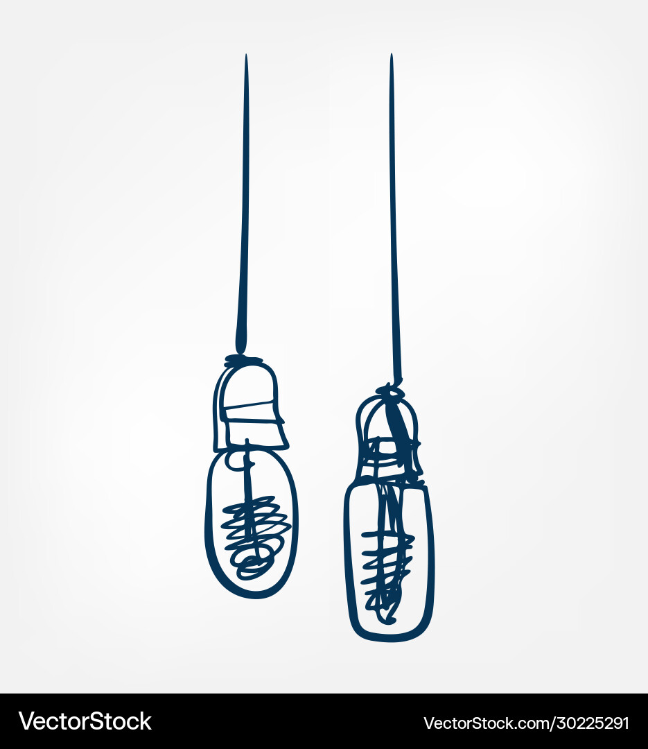 Light bulb one line design element isolated vector image