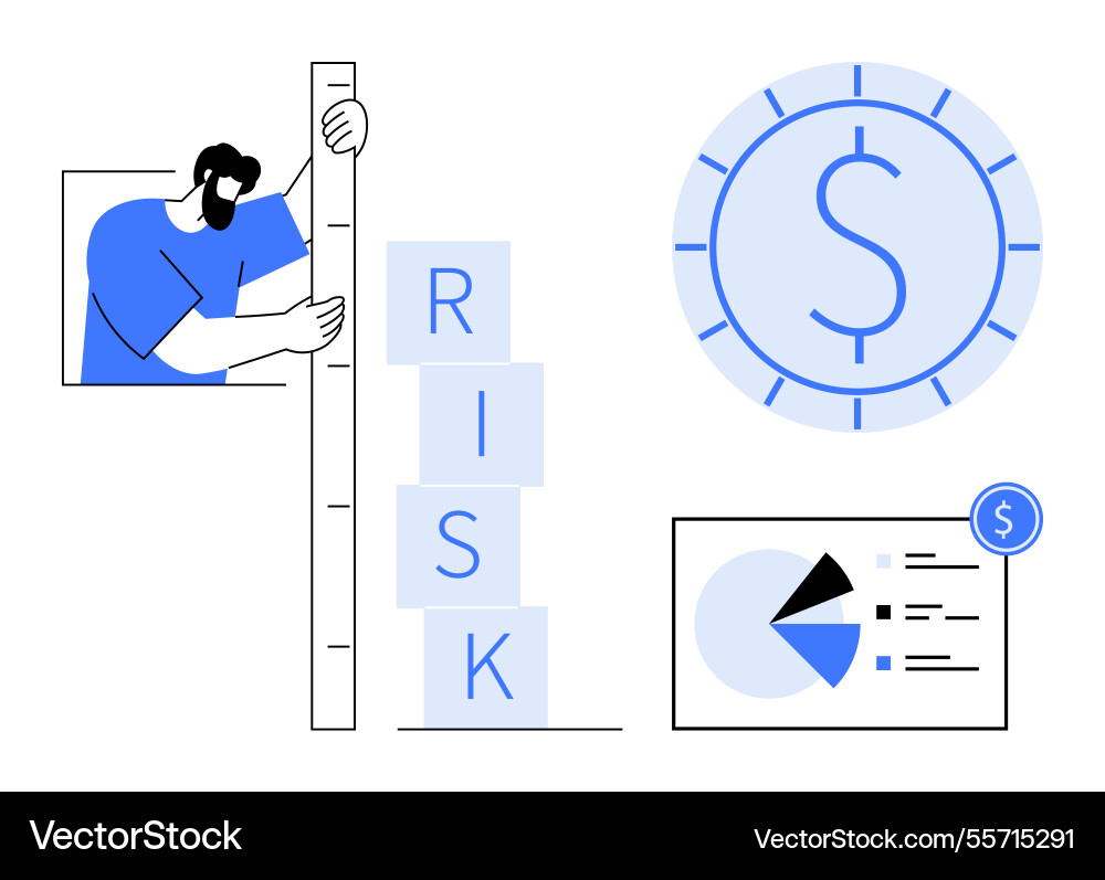 Measuring financial risk with data analytics Measuring financial risk with data analytics vector image
