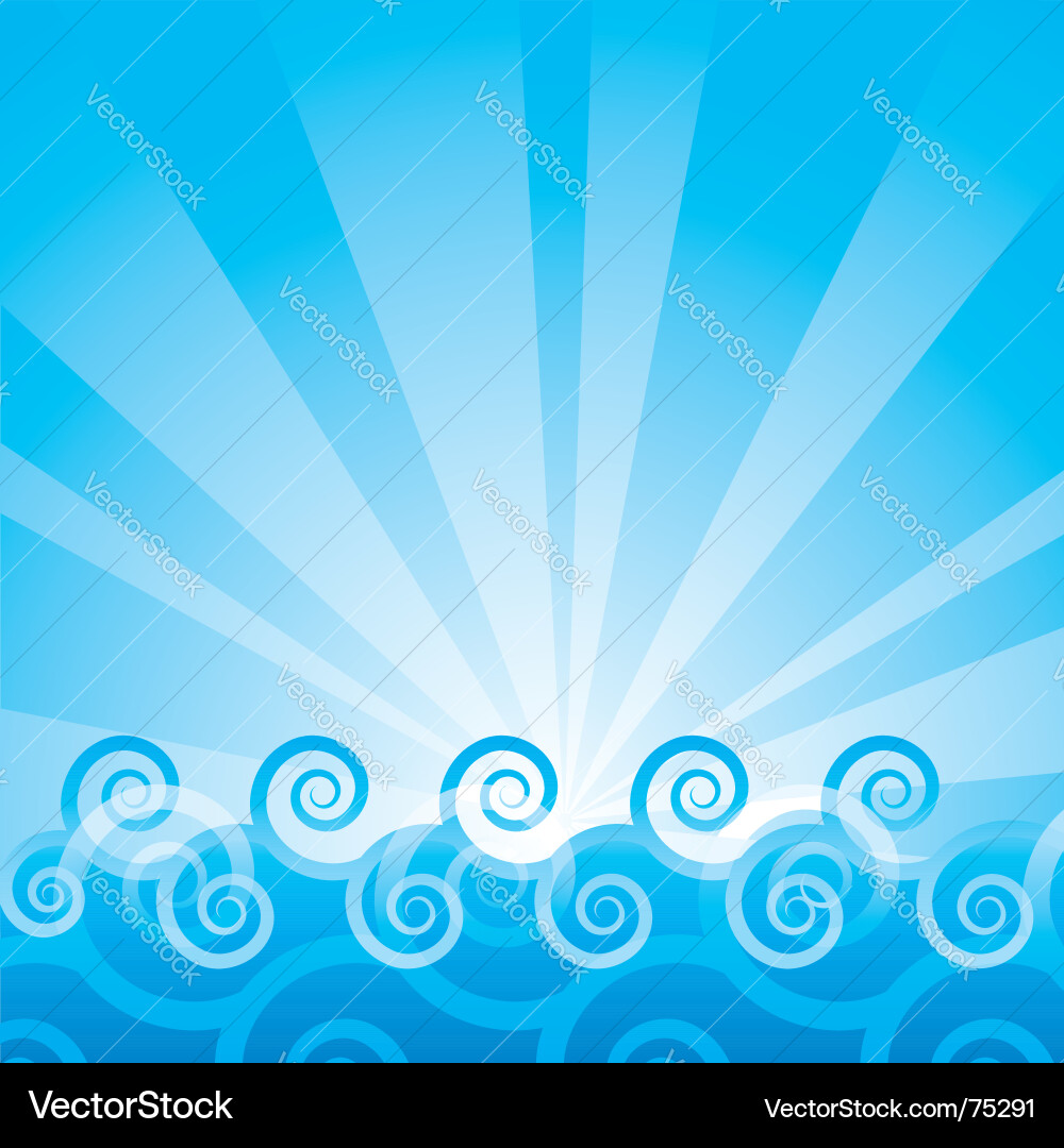 Ocean Sunrise Background Vector Image
