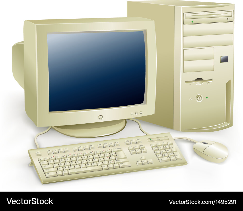 Retro Desktop Computer vector image