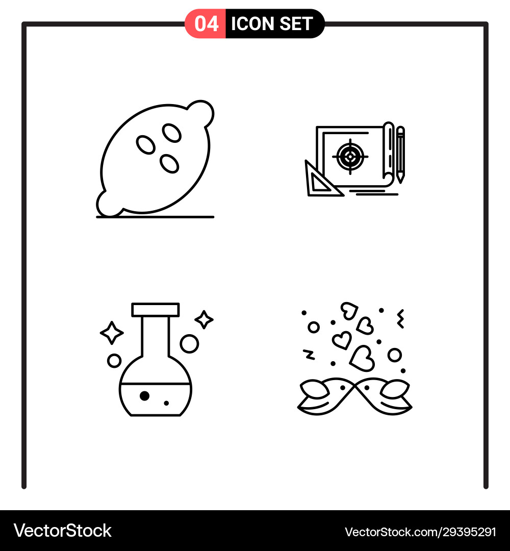 Set 4 line style icons for web and mobile Set 4 line style icons for web and mobile Vector Image