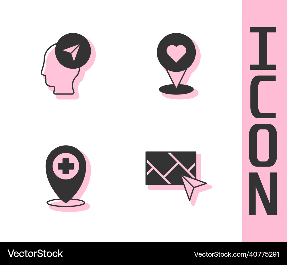 Set city map navigation location with person Set city map navigation location with person Vector Image