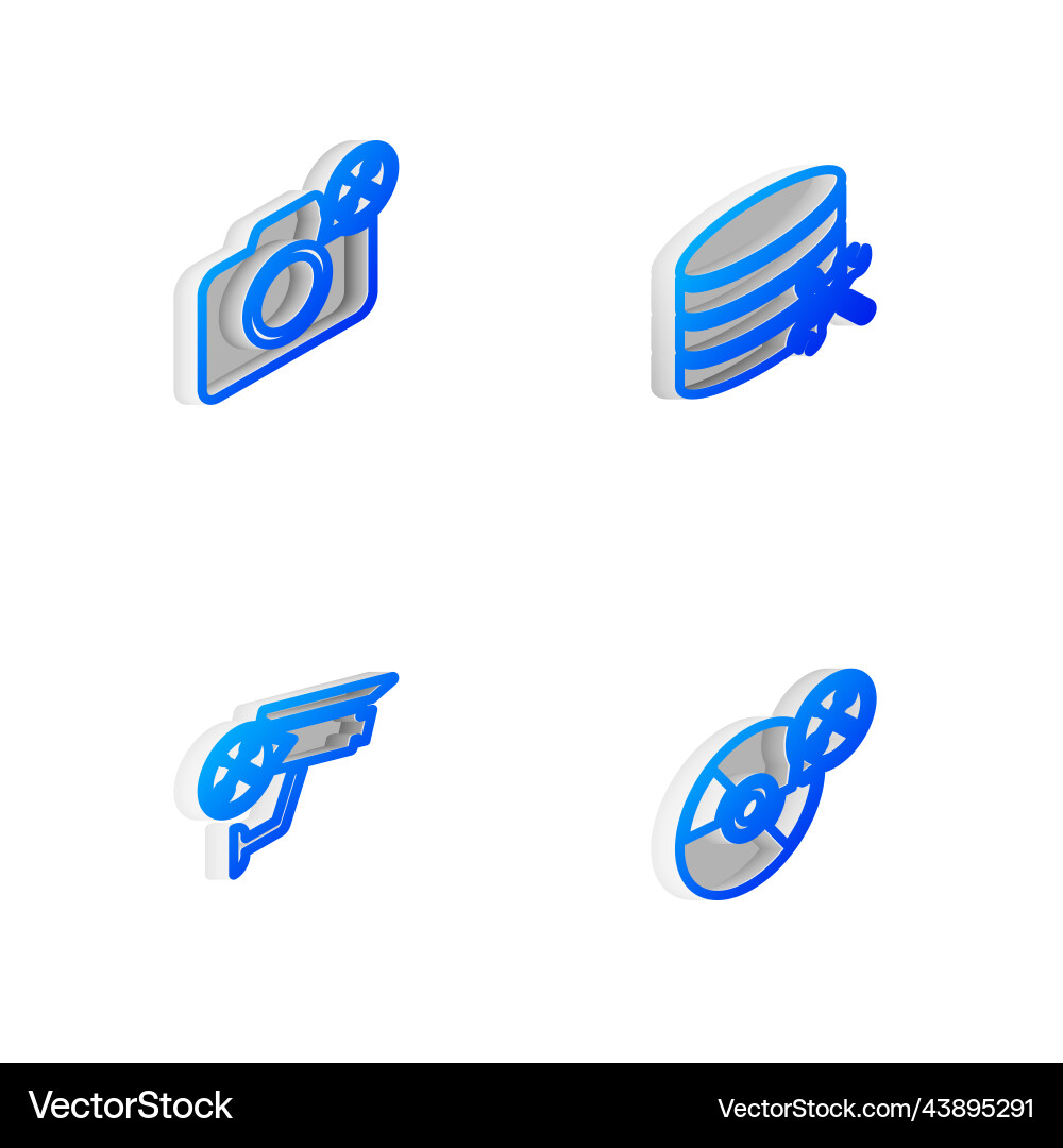 Set isometric line database server service photo Set isometric line database server service photo Vector Image