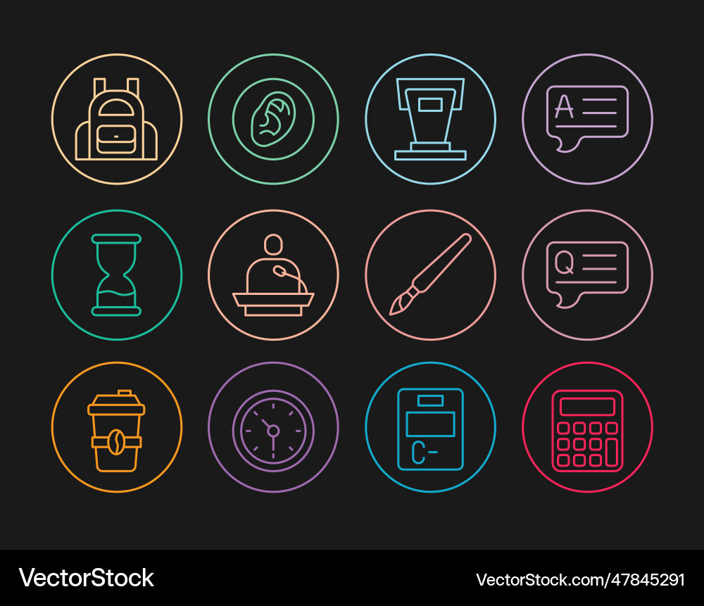 Set line calculator speech bubbles with question Vector Image