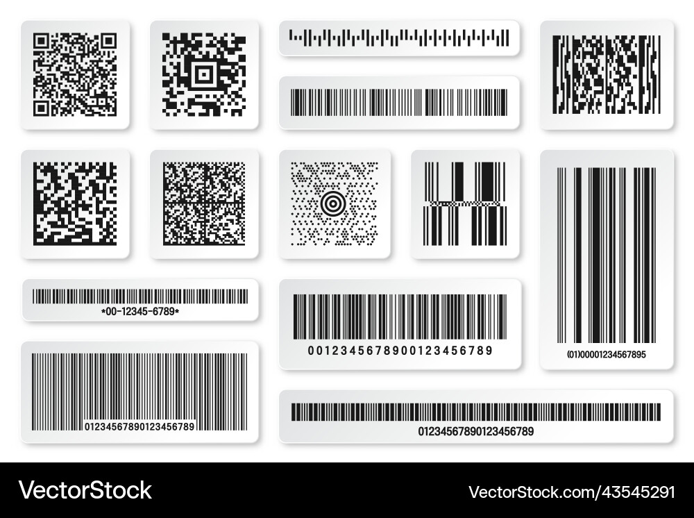 Set of product barcodes and qr codes Set of product barcodes and qr codes vector image