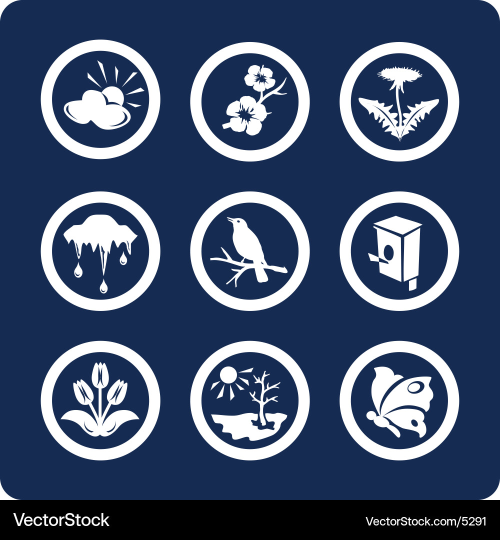 Spring Icon Set Vector Image