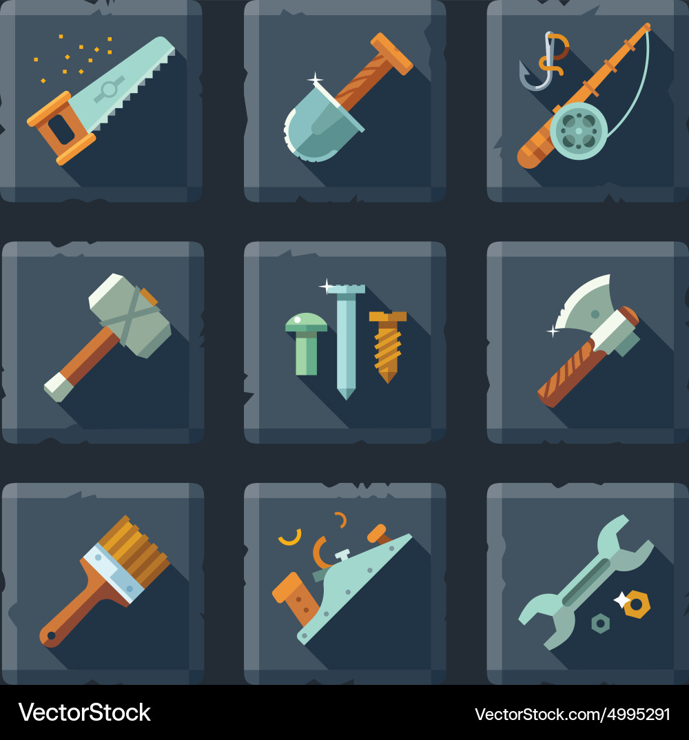 Tool Icons - Stone Background Royalty Free Vector Image