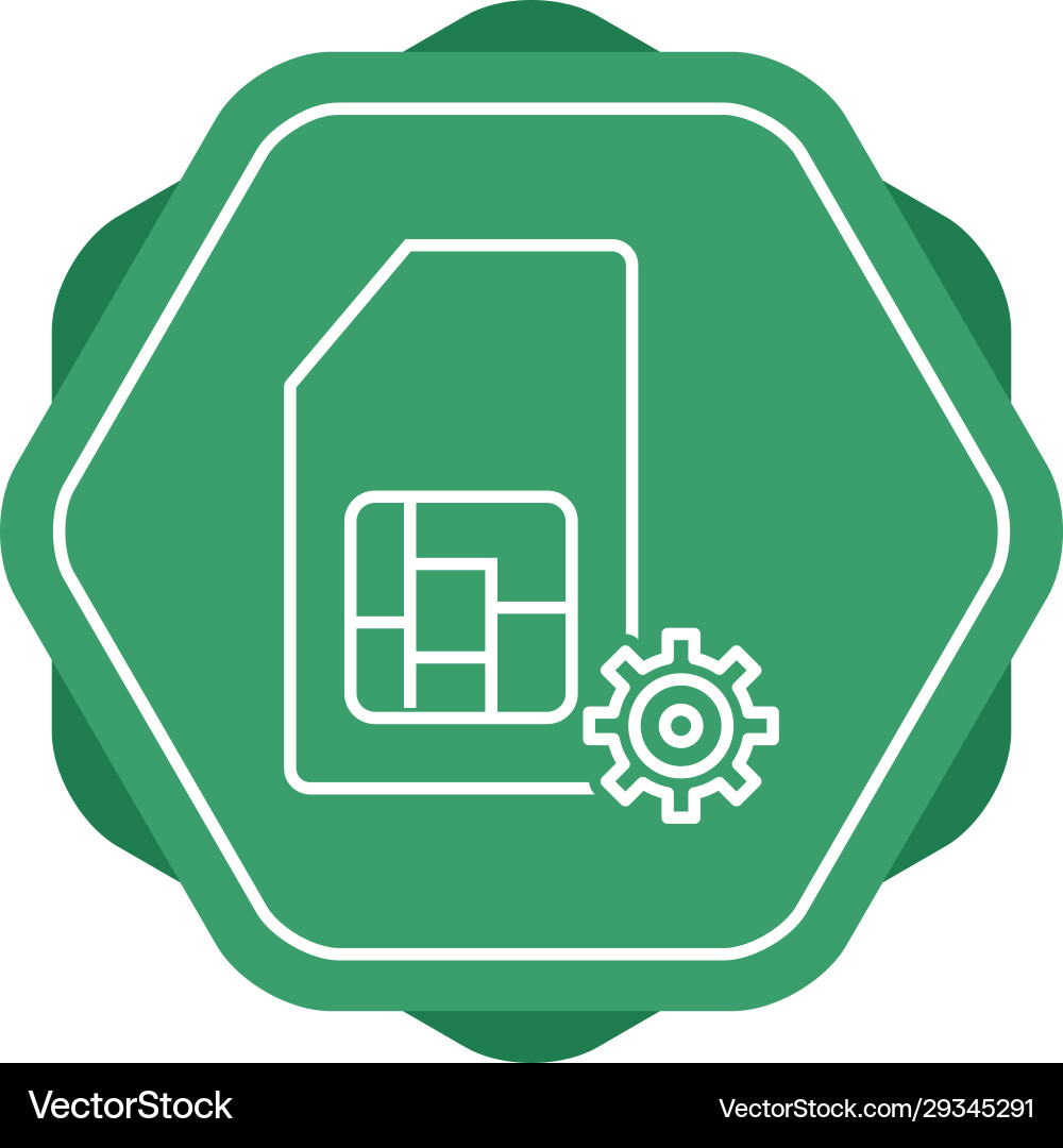 Unique sim management line icon Vector Image