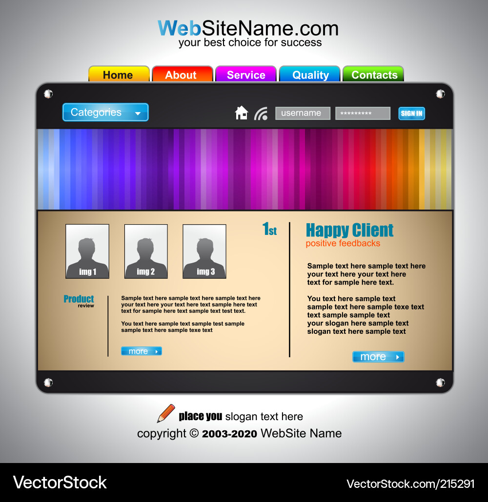 Website template Vector Image