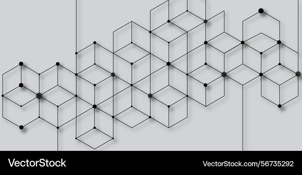 Abstract geometric pattern hexagons and lines Vector Image