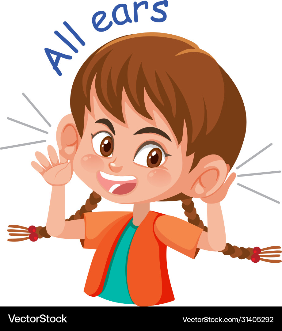 All Ears - Listening Illustration – Royalty-Free Vector | VectorStock, image size:920x1080