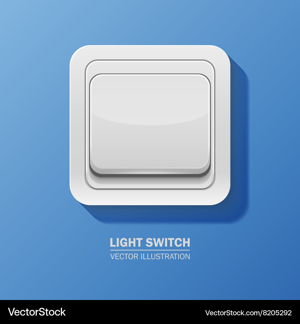 Background with realistic light switch vector image