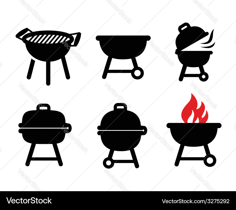 Barbecue Icon Set Vector Image