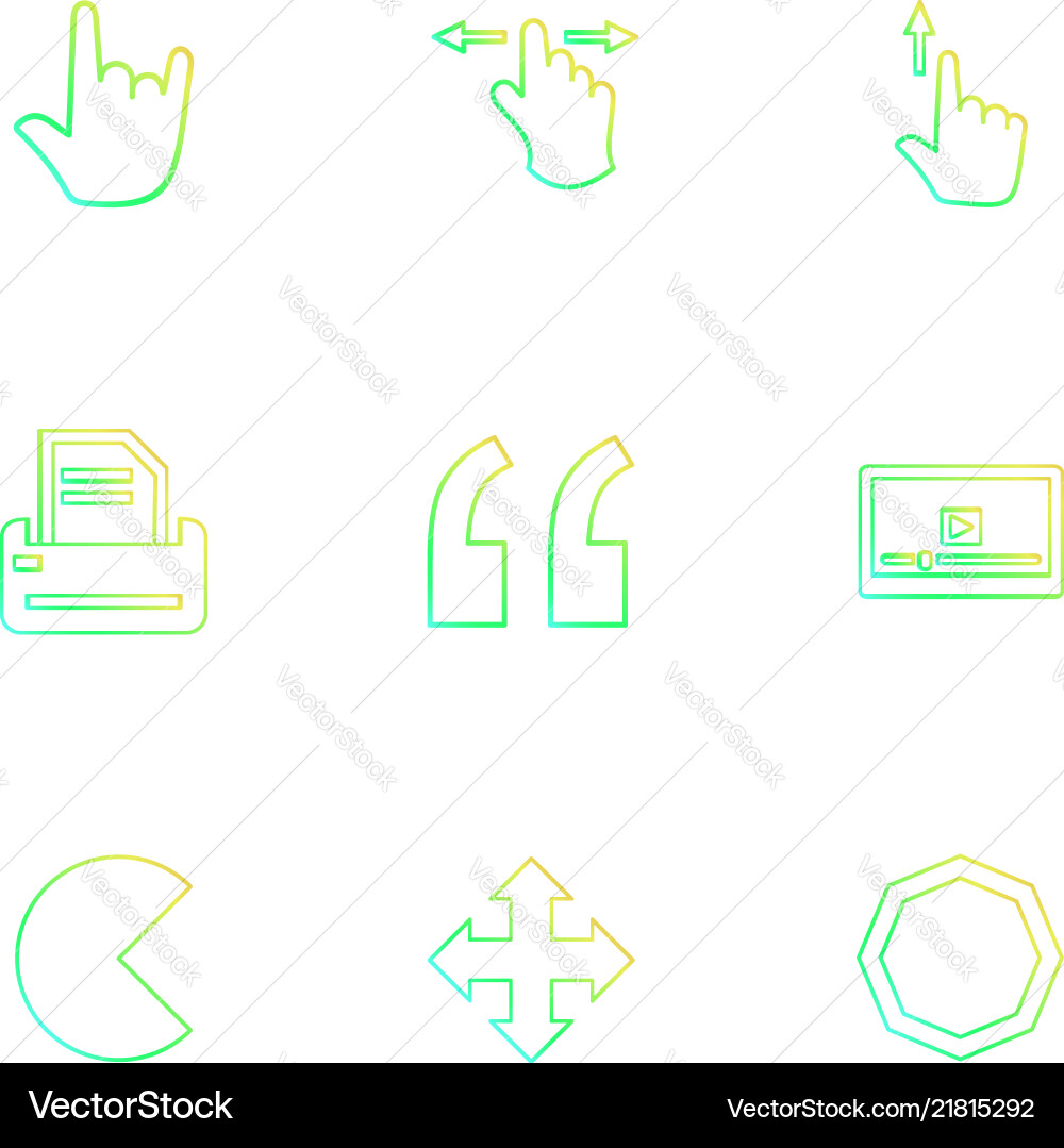 Commas dot slash hands pointer arrows Vector Image