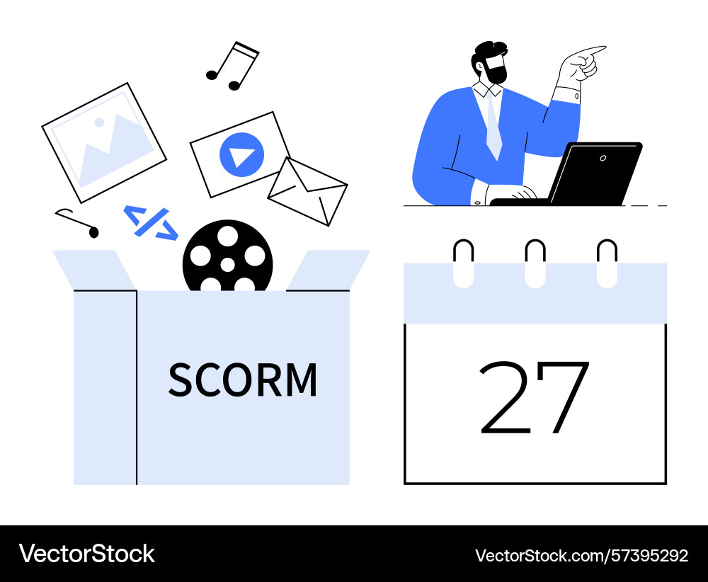 Digital learning assets with scorm integration Digital learning assets with scorm integration vector image